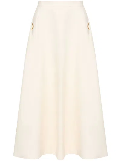 Valentino Crepe Couture Midi Skirt Woman Ivory 38