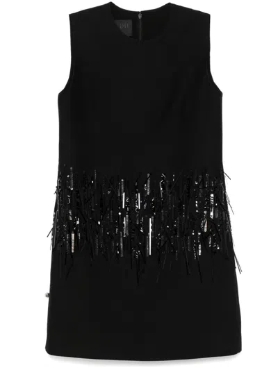 Valentino Crepe Mini Dress In Black
