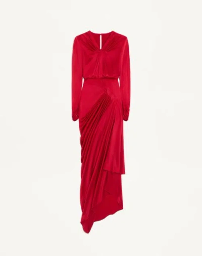 Valentino Robe Longue En Crêpe Satin Femme Paris 40
