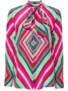 Valentino Women's Printed Crepe Shirt In Pink