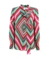 Valentino Women's Printed Crepe Shirt In Red
