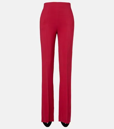 Valentino Crêpe Straight Pants In Red