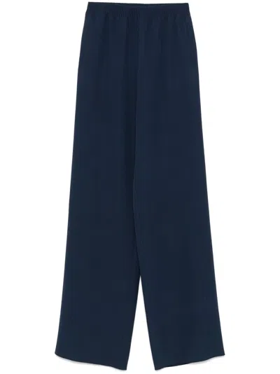 Valentino Crepe Trousers In Blue
