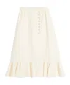 Valentino Women's Long Natural Skirt With Pleated Hem In White