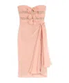 Valentino Crepponne Chiffon Dress In Pink