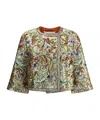 Valentino Sequin Embroidered Floral Cropped Jacket