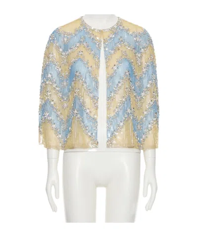 Valentino Crew Neck Casual Jacket In White