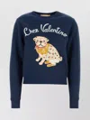 Valentino Cotton Sweatshirt In Blue