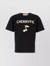 Valentino Crew Neck Graphic Print Short Sleeves T-shirt In Black
