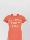 Valentino Panther Lady Graphic Print Crew Neck T-shirt In Orange