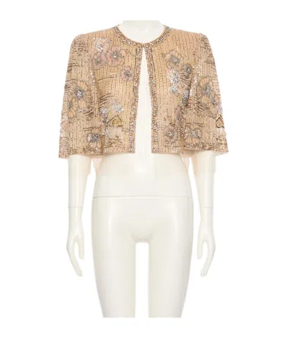 Valentino Crew Neck Jacket In Brown