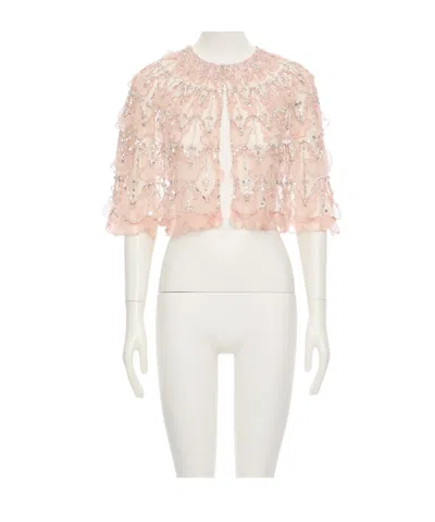 Valentino Crew Neck Jacket In Neutral