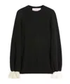 Valentino Crew Neck Jumper In Black/ivory