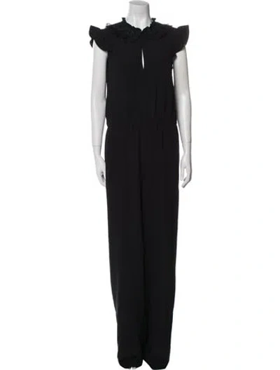 Pre-owned Valentino Crew Neck Jumpsuit In Black