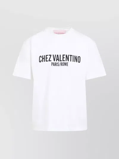 VALENTINO CREW NECK LOGO STAMPED T-SHIRT