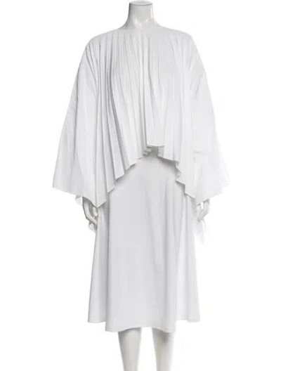 Pre-owned Valentino Crew Neck Long Sleeve Blouse In White
