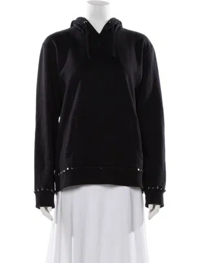 Pre-owned Valentino Crew Neck Long Sleeve Hoodie In Black