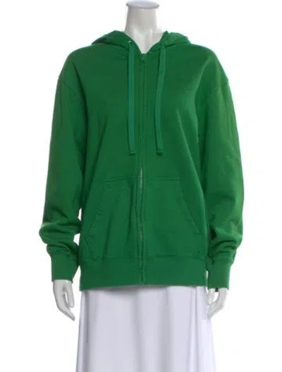Pre-owned Valentino Crew Neck Long Sleeve Hoodie In Green