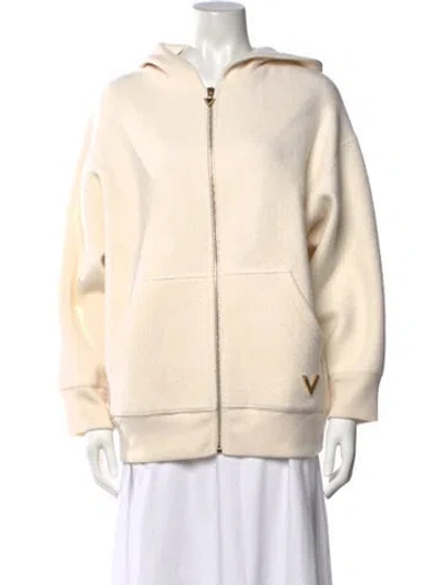 Pre-owned Valentino Crew Neck Long Sleeve Hoodie In Neutrals