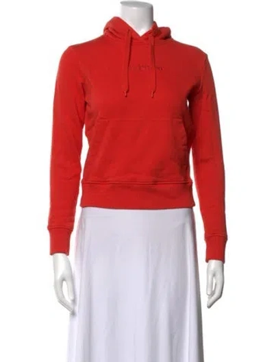 Pre-owned Valentino Crew Neck Long Sleeve Hoodie In Red