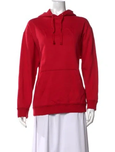 Pre-owned Valentino Crew Neck Long Sleeve Hoodie In Red