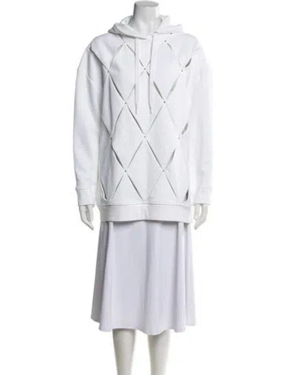 Pre-owned Valentino Crew Neck Long Sleeve Hoodie In White