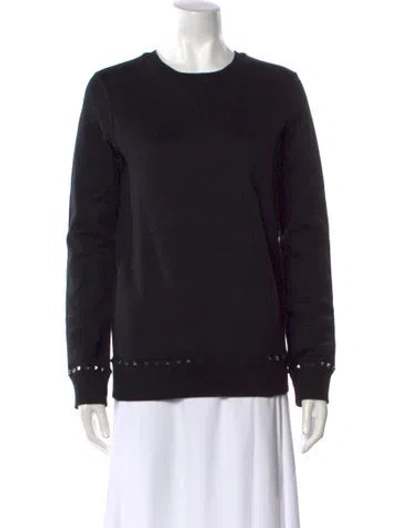Pre-owned Valentino Crew Neck Long Sleeve Sweatshirt In Black
