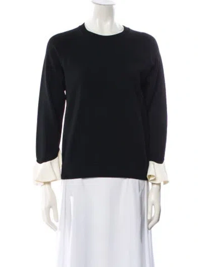 Pre-owned Valentino Crew Neck Long Sleeve Sweatshirt In Black