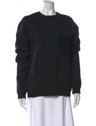 Pre-owned Valentino Crew Neck Long Sleeve Sweatshirt In Black