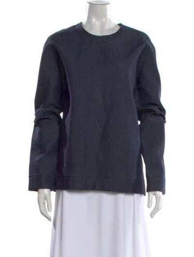 Pre-owned Valentino Crew Neck Long Sleeve Sweatshirt In Blue