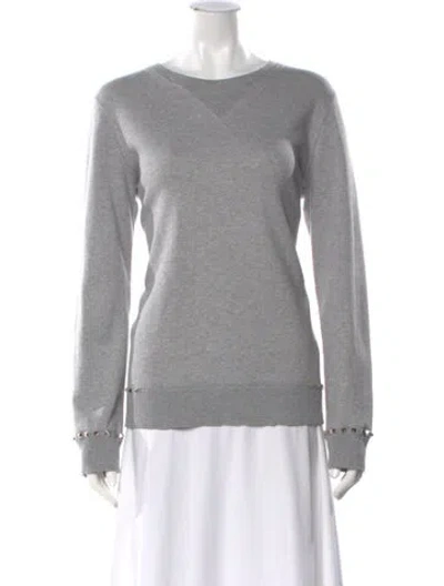 Pre-owned Valentino Crew Neck Long Sleeve Sweatshirt In Gray