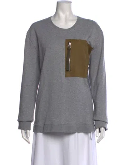 Pre-owned Valentino Crew Neck Long Sleeve Sweatshirt In Gray