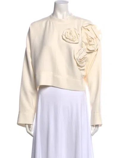 Pre-owned Valentino Crew Neck Long Sleeve Sweatshirt In Neutral