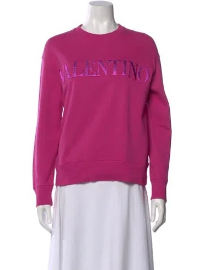 Pre-owned Valentino Crew Neck Long Sleeve Sweatshirt In Pink