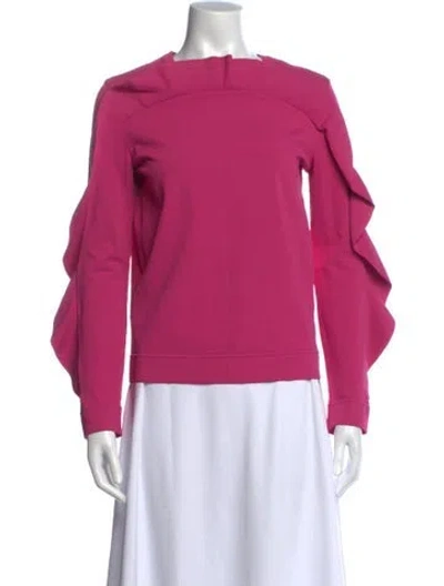 Pre-owned Valentino Crew Neck Long Sleeve Sweatshirt In Pink