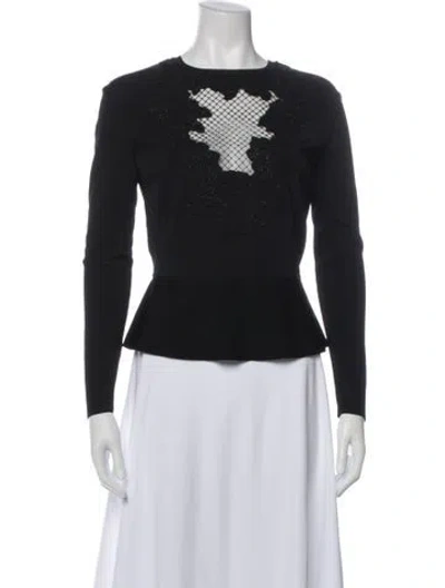 Pre-owned Valentino Crew Neck Long Sleeve Top In Gray