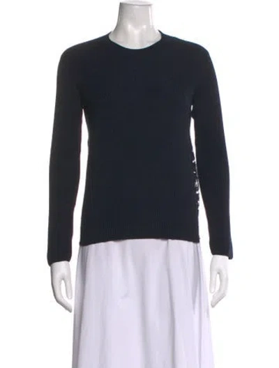 Pre-owned Valentino Crew Neck Long Sleeve Top W/ Tags In Black
