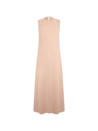 Valentino Crew-neck Maxi Dress In Pink