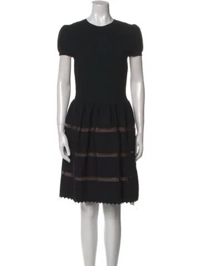 Pre-owned Valentino Crew Neck Mini Dress In Blue