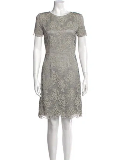 Pre-owned Valentino Crew Neck Mini Dress In Gray