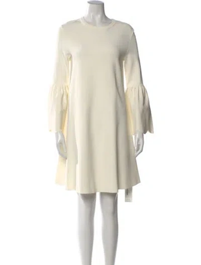 Pre-owned Valentino Crew Neck Mini Dress In Neutral