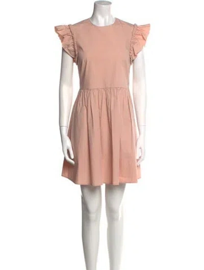 Pre-owned Valentino Crew Neck Mini Dress In Pink