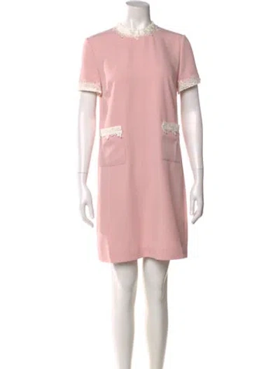 Pre-owned Valentino Crew Neck Mini Dress In Pink