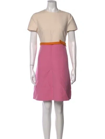 Pre-owned Valentino Crew Neck Mini Dress In Pink