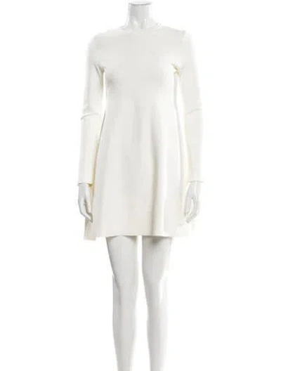 Pre-owned Valentino Crew Neck Mini Dress In White
