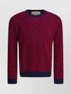 Valentino Jacquard Pattern Crewneck Sweater In Red
