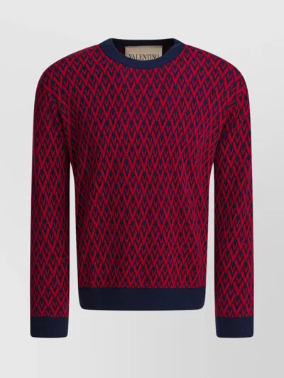 VALENTINO CREW NECK PATTERNED KNITWEAR SWEATER