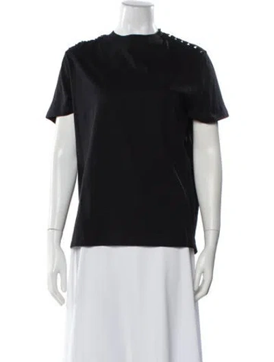 Pre-owned Valentino Crew Neck Short Sleeve T-shirt In Black