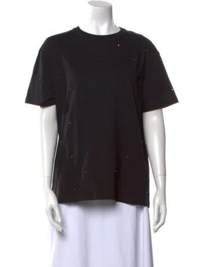 Pre-owned Valentino Crew Neck Short Sleeve T-shirt In Black