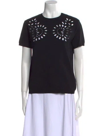 Pre-owned Valentino Crew Neck Short Sleeve T-shirt In Black